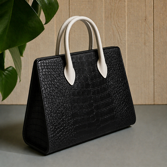 Vanta Croc Tote Noir