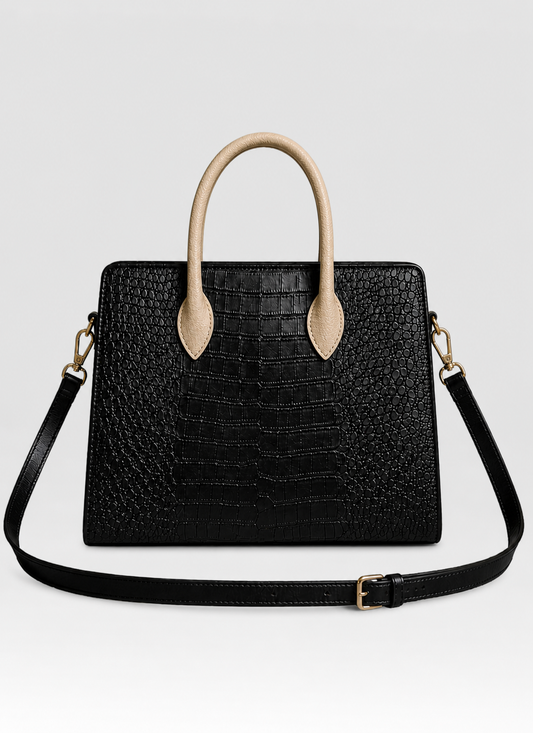 Vanta Croc Tote Noir