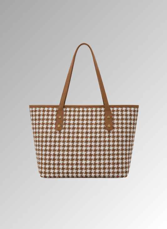 Margot Tote Tan & White