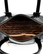 Load image into Gallery viewer, Lavish Croc Embossed Bag in Shine Vintage Mustard color