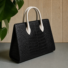 Load image into Gallery viewer, Vanta Croc Tote Noir
