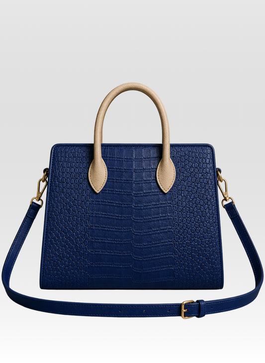 Vanta Croc Tote Midnight Sapphire