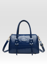 Load image into Gallery viewer, Lavish Croc Embossed Bag in Shine Royal Blue Color
