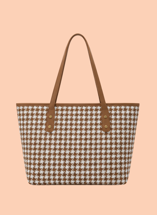 Margot Tote Tan & White