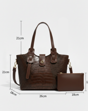 Load image into Gallery viewer, Opulent CROC EMBOSED Tote BAG in Rich Cocoa
