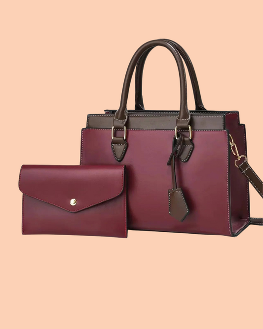 Minimal Luxe Tote Deep Marron Black Color