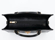 Load image into Gallery viewer, Luxury  Croc Embossed Bag in shine Black  color
